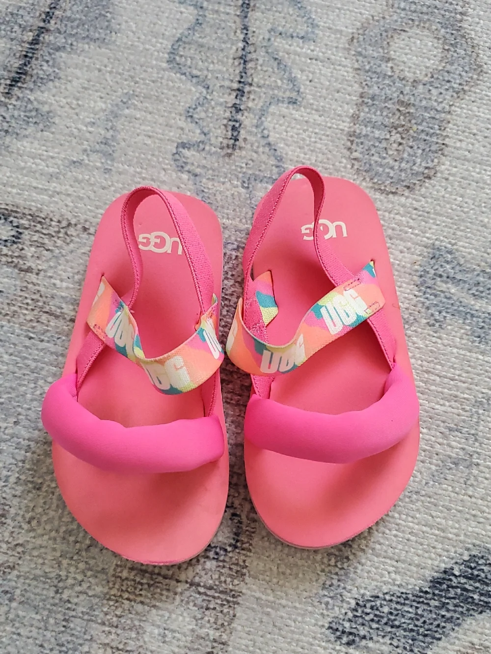 UGG Zuma Sling Baby Girls Sandals Taffy Pink Sz6/7